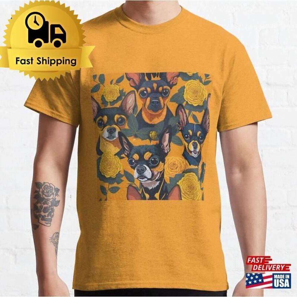 Toy Terrier And Flowers Dog Seamless Print Unisex
